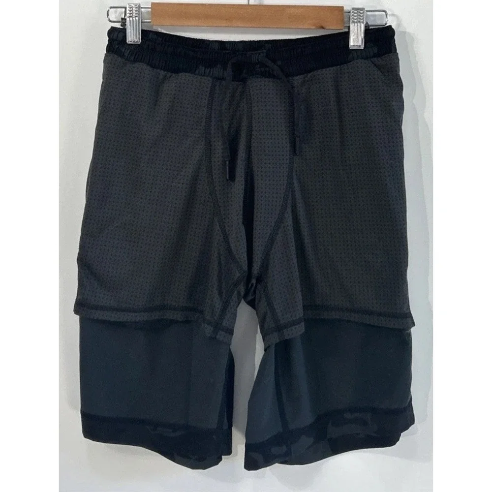 Lululemon Lined Pace Breaker Shorts Men's Medium Black Camo  9